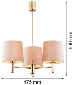 Argon 6109 - Luster na tyči PONTE 3xE27/15W/230V béžová