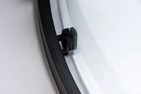 BPS-koupelny Štvrťkruhový sprchový kút HYD-RK01B 90x90 cm čierna/transparent + vanička HYD-RSV-ST01B biela