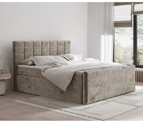 Svetlohnedá boxspring posteľ s úložným priestorom 180x200 cm Ava – Maison de Rêve