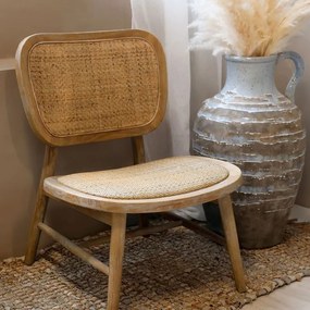 Prírodné drevené kreslo s výpletom Lounge - 60*62*78 cm