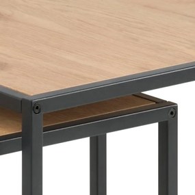 Sada konferenčných stolíkov SARON 2 ks dub/čierna