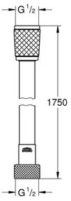 Sprchová hadica Grohe Quickfix plast 1750 mm x 1/2" x 1/2" (DN15) 28745002