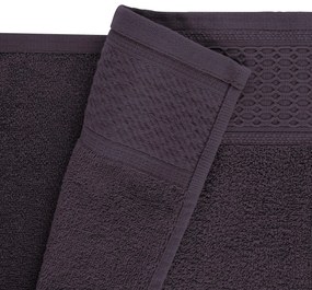 BAVLNENÉ UTERÁKY SOLANO SADA 1 KS 30X50 CM, 1 KS 50X90 CM, 1 KS 70X140 CM TMAVOFIALOVÁ