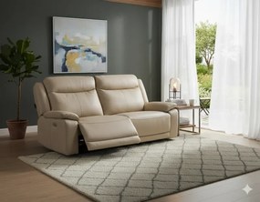 Kožená pohovka CONTINENTAL s elektrickou funkciou relax 3P, elektrické, žltá (giallo 320)