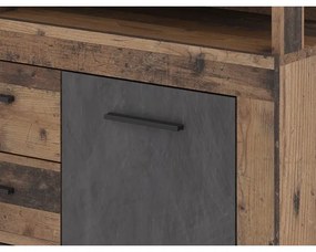 Komoda RUNA tmavohnedá/antracitová