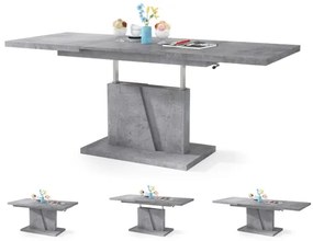 Rozkladací konferenčný stôl so zvíhacou doskou NINO šedá betón