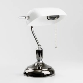 Brilagi - Stolová lampa BANK OFFICE 1xE27/60W/230V čierna/strieborná/biela
