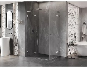 Mexen Lunar, L Duo sklápací sprchový kút 115 x 110 cm, 8mm číre sklo, chrómový profil, 834L-115L-110P-01-00
