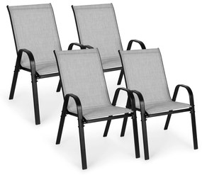 Sada 4 ks záhradných stoličiek na terasu, balkón svetlošedé MultiGarden