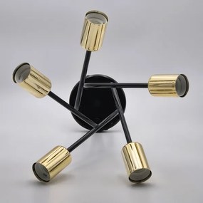 Luster na tyči PRIYA 5xE27/15W/230V čierna