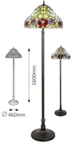 Stojaca lampa Tiffany Rabalux 8088 kolekcia Mirella Ø46*160