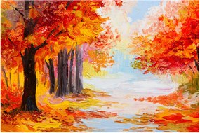 Obraz - Olejomaľba, farebná jeseň (90x60 cm)