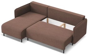 Ružová rozkladacia/s úložným priestorom rohová pohovka (ľavý roh) Luana – Makamii