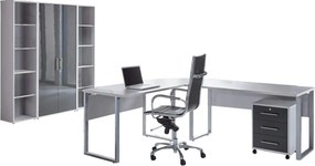 XXXLutz KANCELÁRIA, sivá, antracitová s vysokým leskom, MID.YOU - Kancelárske regály - 001067007104