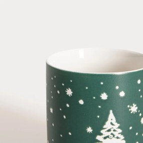 Hrnček TINSELIA zelený s uškom v tvare vianočného stromčeka 761621 400 ml