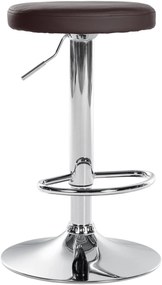 Barová stolička Ponte - koženka, chróm rám - Hnedá