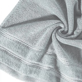 Osuška GLORY v tmavo šedej farbe, s velúrovým okrajom a lesklou niťou Šírka: 50 cm | Dĺžka: 90 cm