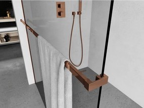 Mexen Kioto, vešiak na uteráky pre sprchovú zástenu, max. 140 cm, ružové zlato, 800-06-60