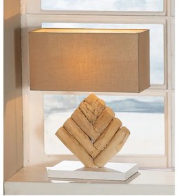 Béžová stolná lampa do spálne TRIBE