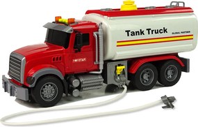 LEAN Toys Cisternové nákladné auto biele so zvukmi a svetlami