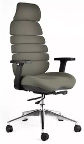 Kancelárska ergonomická stolička SPINE s podhlavníkom — látka, nosnosť 130 kg, viac farieb Tmavosivá