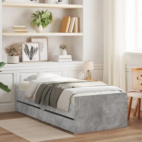 Rám postele so zásuvkami betónovo-sivý 90x190 cm 3207353