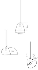 Nyta Tilt S závesná lampa kábel 3 m červená biela