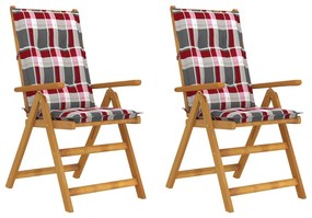 Záhradné sklápacie stoličky 2 ks s podložkami akáciový masív 3064087