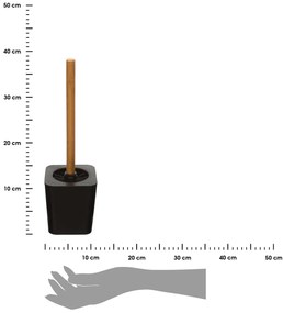 WC kefa Natureo B, čierna/s drevenými prvkami