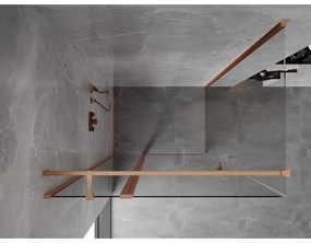 Mexen Mist T, sprchový kút s krídlovými dverami, 85 x 95 cm, 8mm číre sklo, medený profil, 8A4T-085-095-65-00