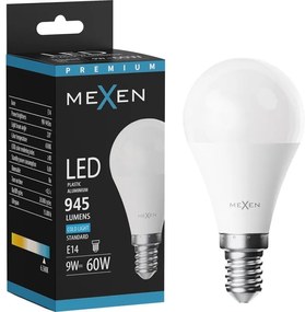 Mexen Nova, LED žiarovka E14, G45, 9W, studená - 6500K, 945 lm - L101-E14-0965-01