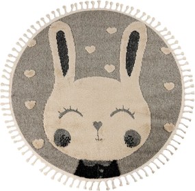 Obsession, Detský kusový koberec My Fano 395 Rahe kruh, 133x133 (priemer) kruh, šedá, detská izba