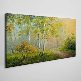 Obraz canvas listy lesné cesty