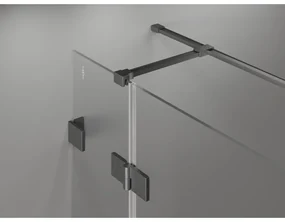 Mexen Lunar T, výklopný sprchový kút pravý 120 x 100 cm, 8mm číre sklo, profil grafit brúsený, 834T-120-100-66-00-P