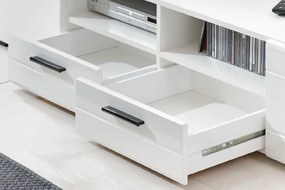 FURNIVAL Switch obývacia stena s osvetlením biela / biely lesk