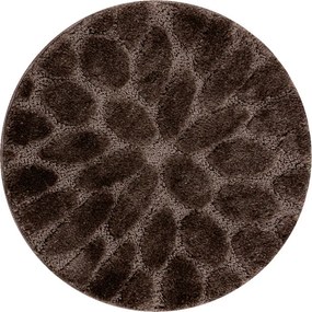 Kúpeľňový koberček SUPREME STONES kamienky, hnedý kruh