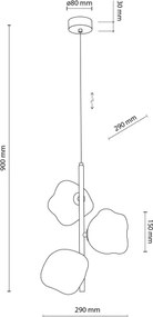 Brilagi - Závesný luster VULCANO na lane 3xG9/8W/230V hnedá/dymová béžová