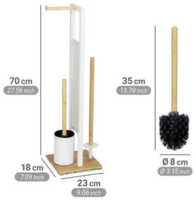 WENKO 26214100 - WC sada RIVALTA 18x70 cm hnedá/biela