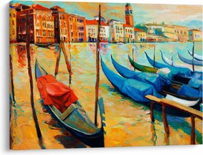 Obraz - Prístav v Benátkach (70x50 cm)