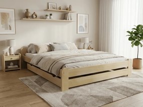 Posteľ Emily 140 x 200 cm, borovica Rošt: S lamelovým roštom, Matrac: Matrac Somnia 18 cm