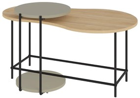 Konferenčné stolíky s doskou v dubovom dekore v súprave 2 ks 65x103 cm Rosie – Marckeric