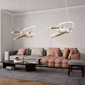 Toolight Toolight, LED závesné svietidlo 50cm, 32W, G005-CP, zlatá lesklá, OSW-09746