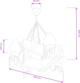 Brilagi - Luster na reťazi QUEEN 4xE14/40W/230V buk