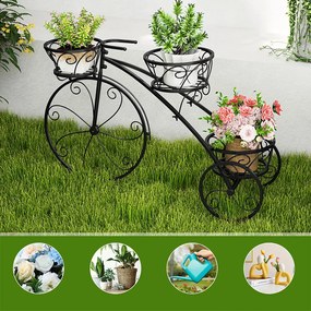 Kovový stojan na kvety na bicykel