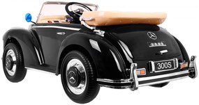 Mercedes Benz 300S Retro pre deti + diaľkové ovládanie + EVA + free Start + LED MP3 - čierne