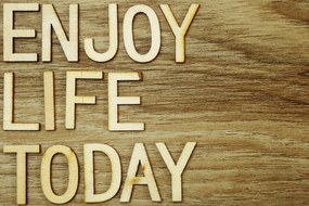 Obraz s citátom - Enjoy life today