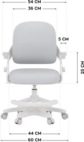 Detská otočná stolička Mark Adler Junior 4.3 sivá