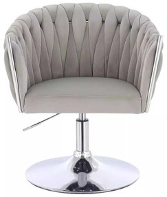 LuxuryForm DESIGN Stolička NORDEN VELUR na striebornom tanieri - svetlo šedá