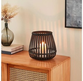 Eglo 422085 - Svietnik BUNAWAN 20x22 cm čierna/bambus