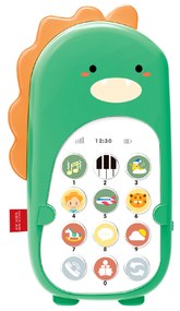 Detský telefón so zvukovými efektmi Aga4Kids MR1390-Green - dinosaurus zelený